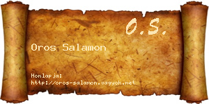 Oros Salamon névjegykártya